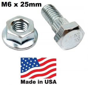 Hex Head M6 x 25mm Nut & Bolt, Pack of 10